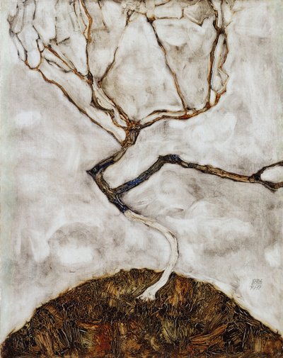 Árbol pequeño en otoño tardío de Egon Schiele